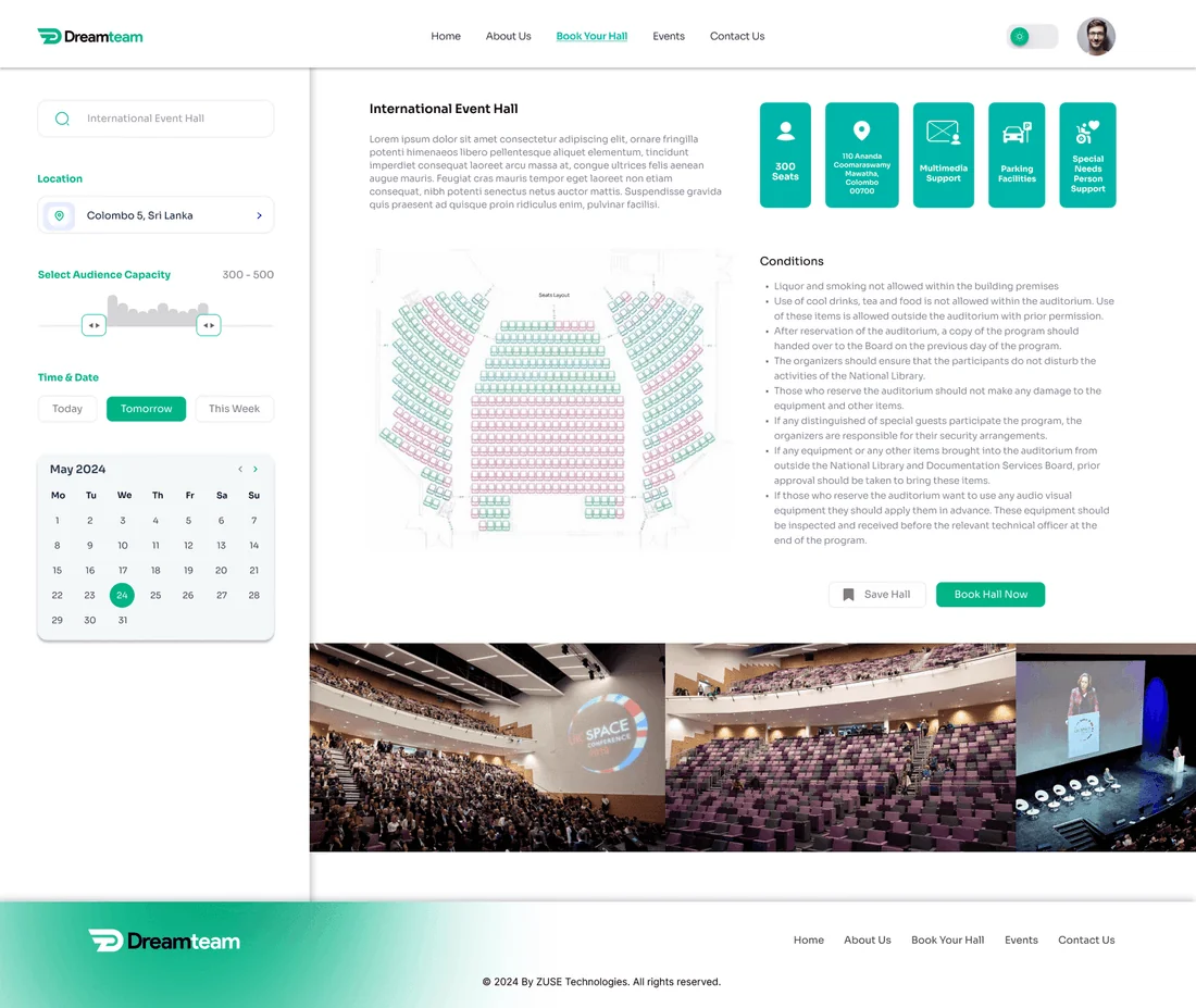 DTM Hall Management System - Hall layout view